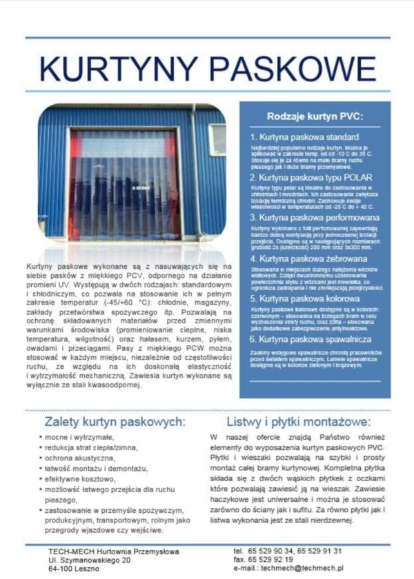 Kurtyny paskowe PVC